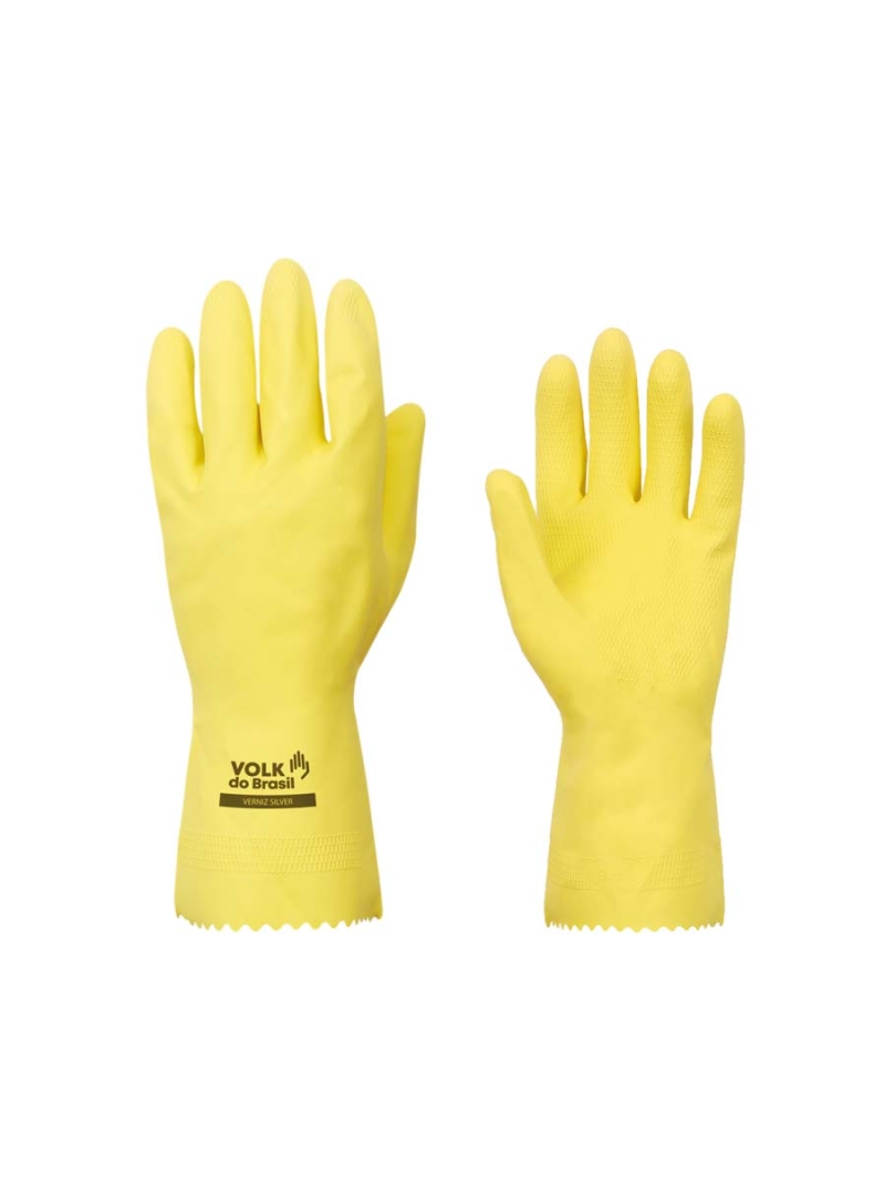 imagem do produto Luva Látex Verniz Silver Amarela Volk Antiderrapante