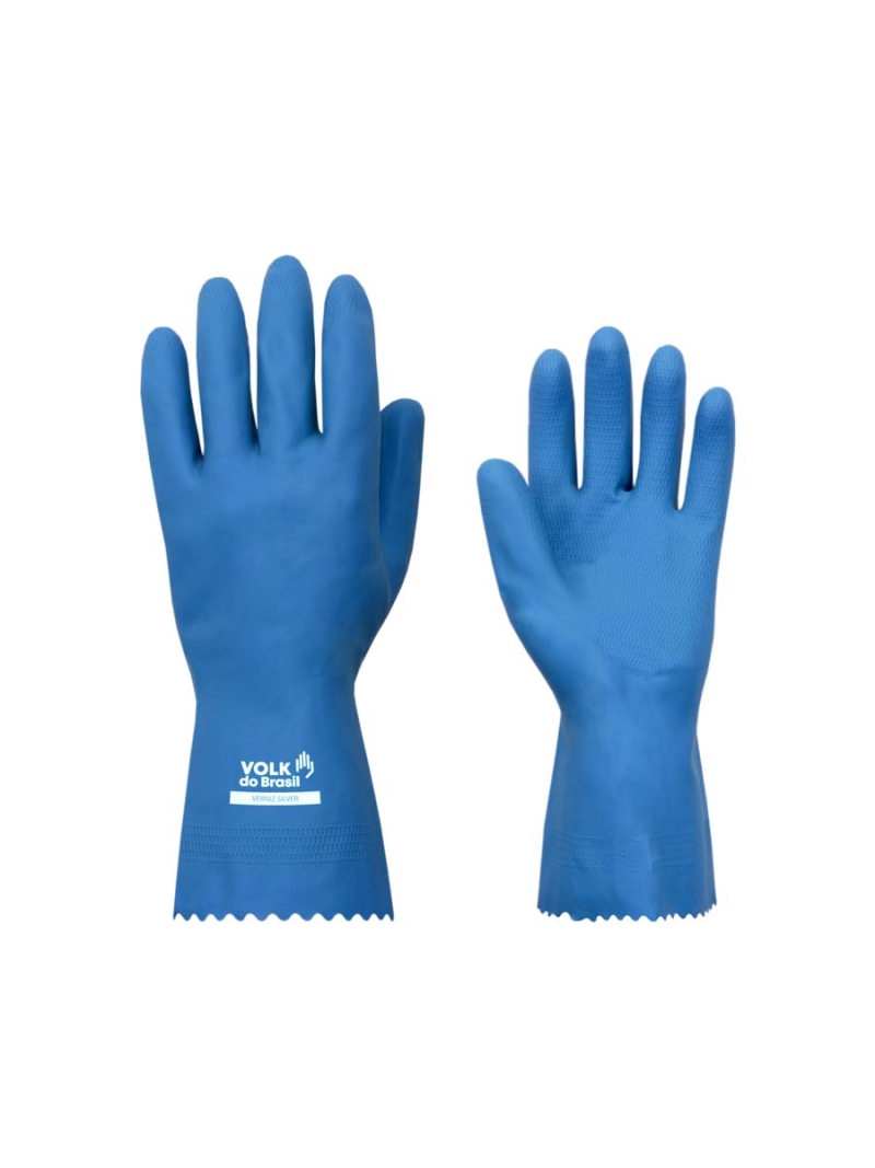 imagem do produto Luva Látex Verniz Silver Azul Volk Antiderrapante