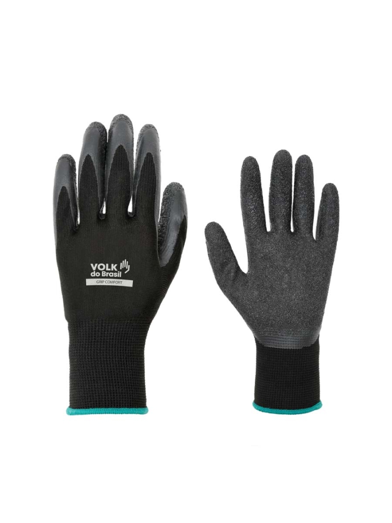 imagem do produto Luva Látex Corrugado Grip Confort Volk Preta
