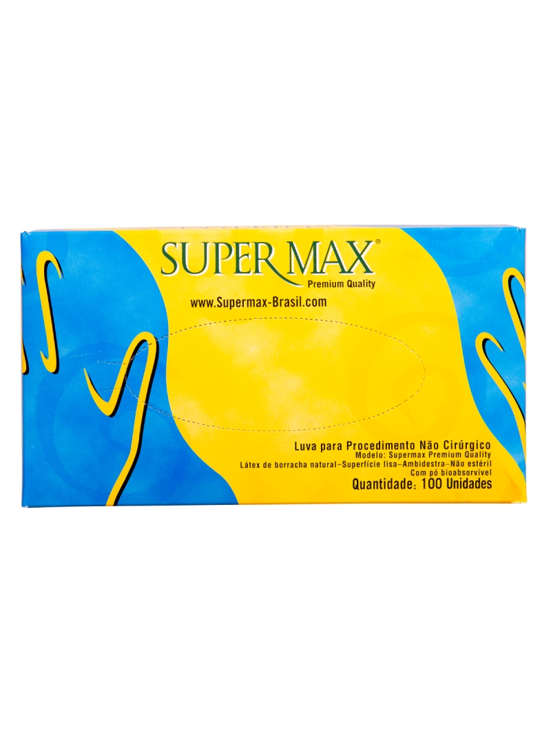 imagem do produto Luva Procedimento Não Cirúrgico Latex Lisa Com Pó Supermax 100un