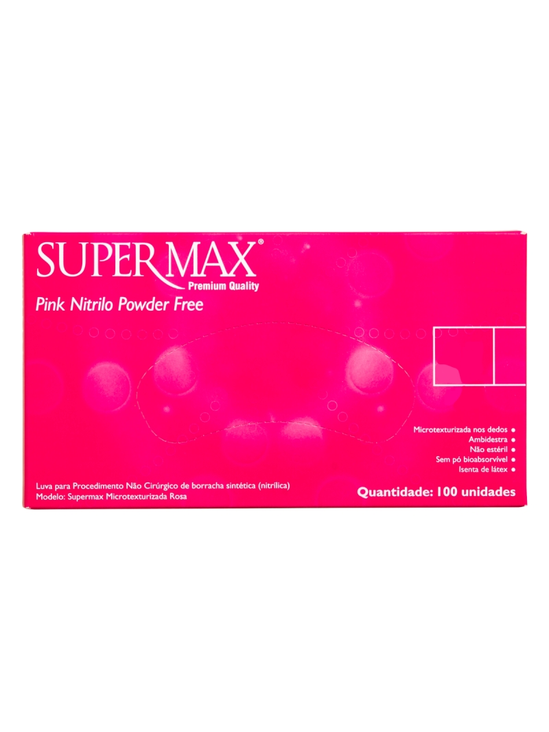 imagem do produto Luva De Nitrilo Pink Supermax 100un Rosa